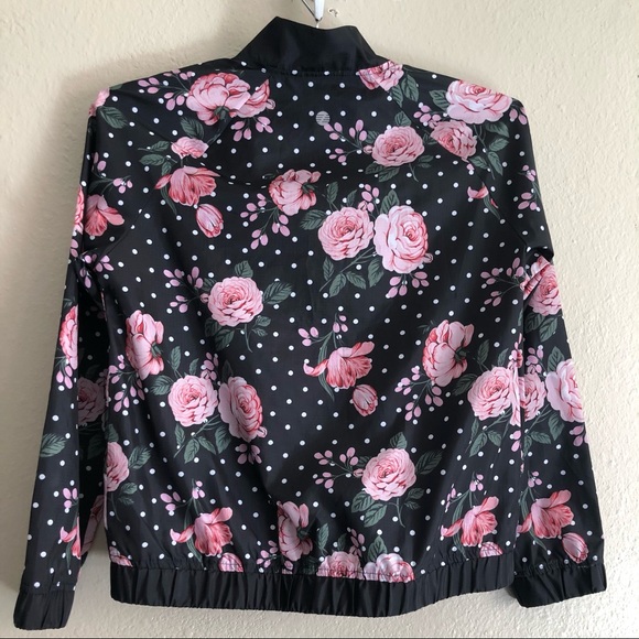 Z by Zella Girls Floral Woven Windbreaker Jacket L - Picture 2 of 14